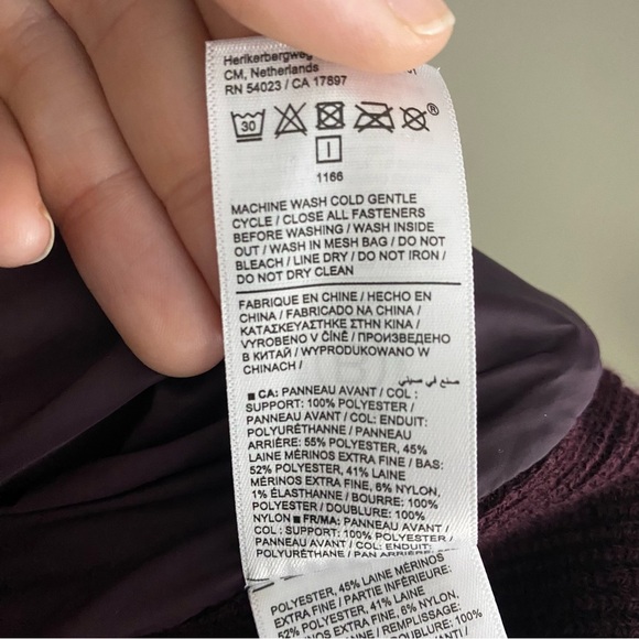 Athleta 464618 Hanover Hybrid Vest Medium Spiced Cabernet Wool Blend Puffer Knit - Picture 10 of 12